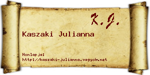 Kaszaki Julianna névjegykártya